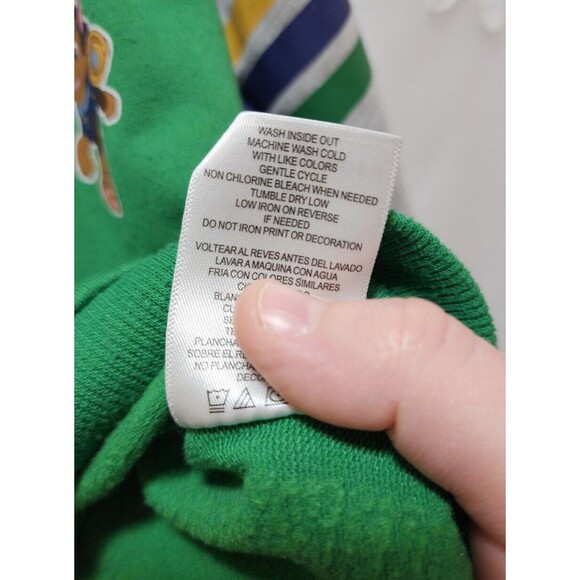 PAW PATROL BOYS 3T GREEN SWEATSHIRT CHASE HOODIE COLLEGIATE LETTER VARSITY TOON - Picture 9 of 12